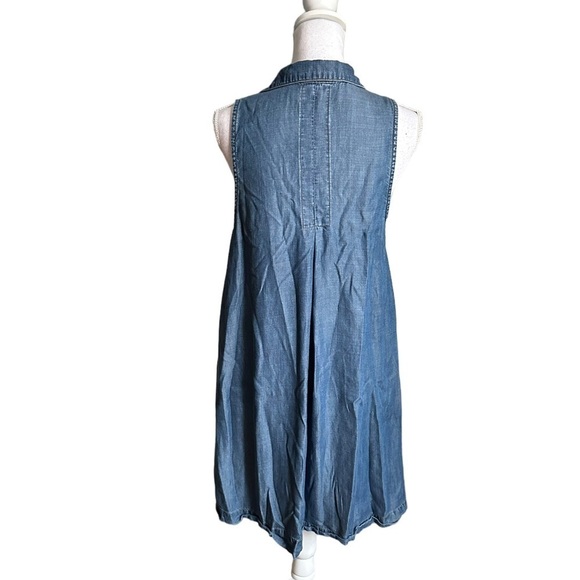 Cloth & Stone Blue Tencel Sleeveless Dress Size Medium - Picture 3 of 17